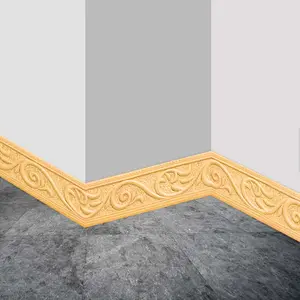 2-Pack Self-Adhesive Flexible Mirror Surface Wall Border Frame, Foam Crown Baseboard Decorative Strip for Home & Hotel Use