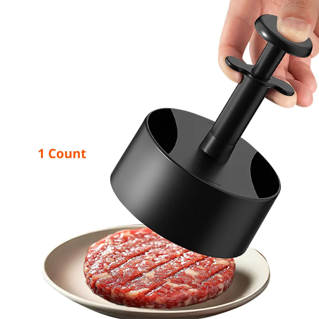 1-Count Black Non-Stick Hamburger Patty Maker - Kitchen Grill Frying Mold Machine, Deformation-Resistant for Long-Term Use, Utensils, Pan