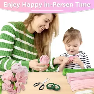 400PCS DIY Handmade Bouquet Simulated Tulip Plush Stick Twisting Bar Set Birthday, Wedding, Valentine's Day Mother's Day Gifts