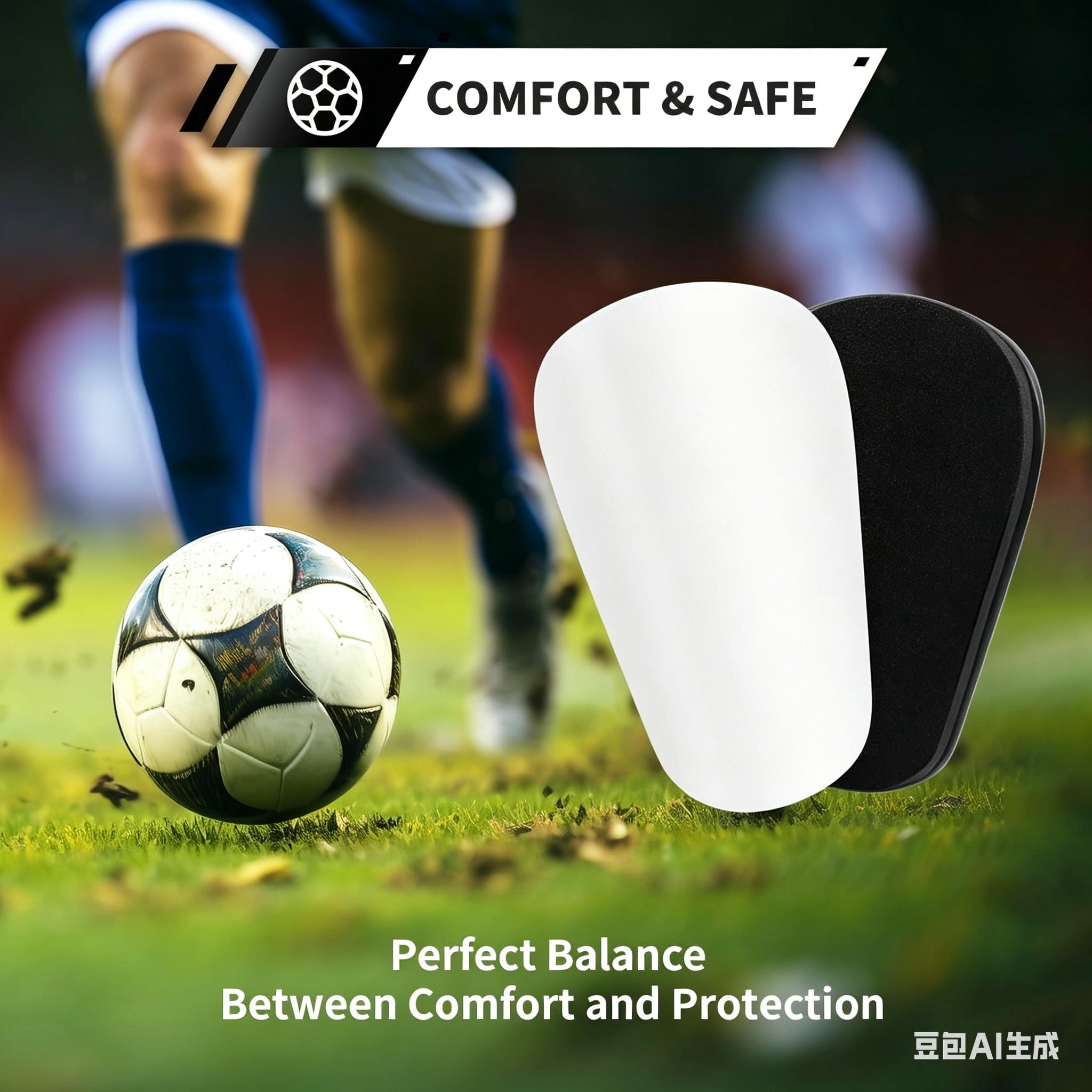 White ultra-mini soccer shin guards, suitable for toddlers, children, teenagers, and adults - Ultra-mini soccer shin guards - Super small shin guards, lightweight and comfortable.