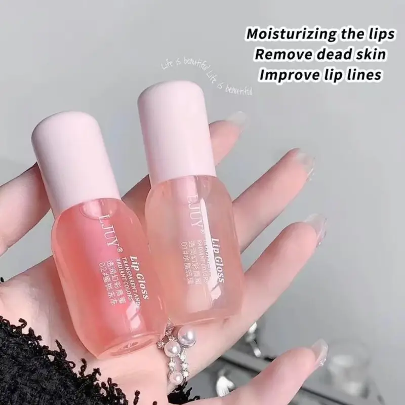 Women's 2pcs/set Moisturizing Lip Gloss Kit - Crystal, Smooth, Gentle Lip Balm Gloss Stick Cosmetic Makeup Product with Plumping, Brightening, Moisture Benefits for All Skin Types, Color Correction Back to School Essential