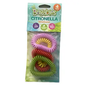 PIC Bugables Citronella Wristband 4 Pack - Infused with Citronella Scent for Outdoor Protection - One Size Fits Most - Resealable Bag - Easy to Use