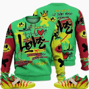 Ja 3 Jurassic Park Explorer Sweater Outfit, Happy Love Beats Graffiti Streetwear Unisex Sneaker Matching Shirts