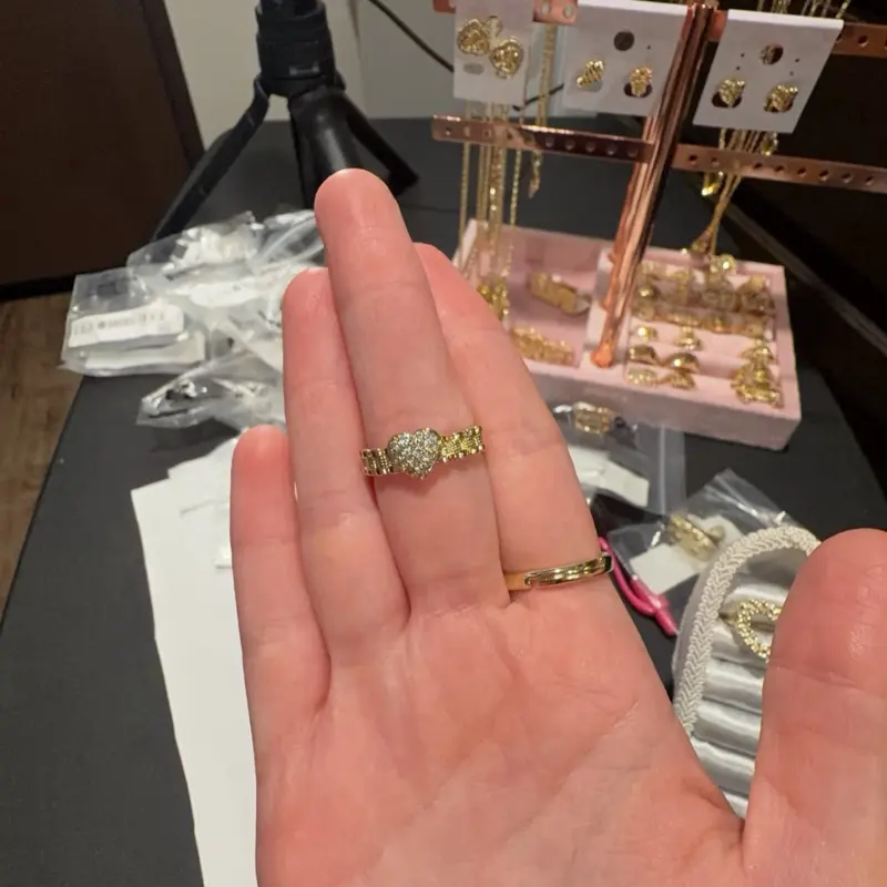 Roley style with small diamond heart ring
