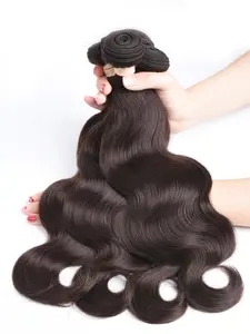 4PCS 2#-BW 2# Dark Brown Body Wave Human Hair Bundles, Brazilian Hair Weave