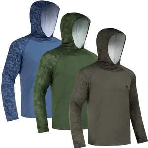 RODEEL 933 Sun Hoodie Shirts w/ Thumbhole Men UPF 50+ UV Protection Long Sleeve Lightweight Quick Dry Moisture Wicking Breathable Cooling Stretchy Relaxed Fit Activewear for Outdoor Sport Gym Workout Fishing Hiking Roofing, summervibes
