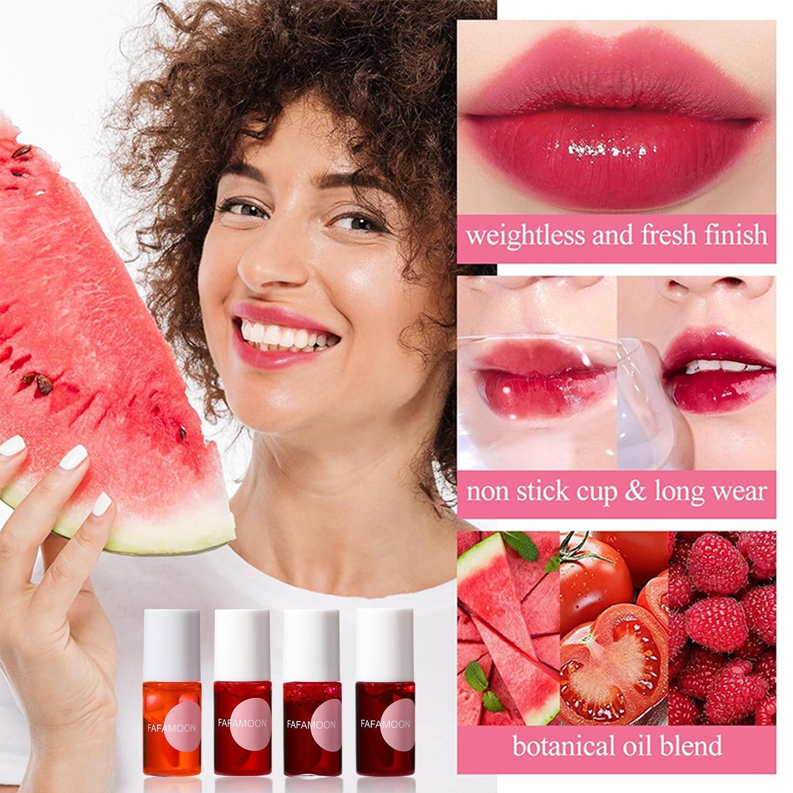 4PCS Lip Tint Stain Set, Mini Moisturizing Water Lipstick, Vivid Color Korean Lip Gloss, Long-Lasting Non-Stick Cup Multi-Use Lip and Cheek Tint