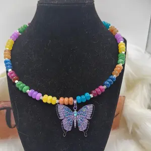 Colorful butterfly choker