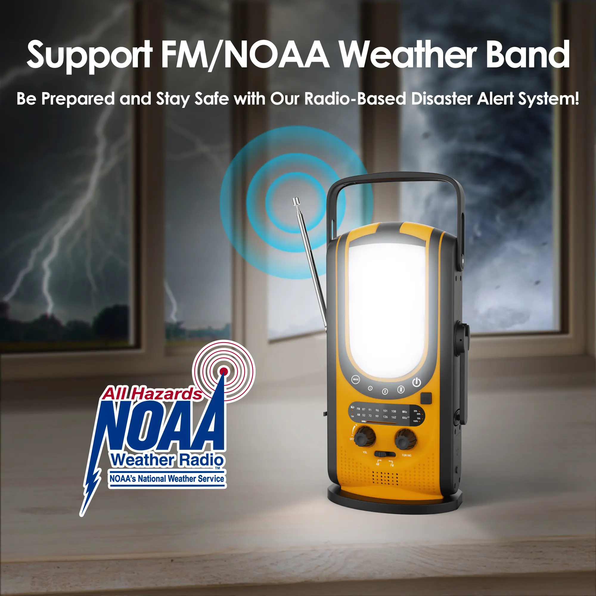 2024 Power Bank 6,000mAh Emergency Weather Radio Power Bank Charger and Lantern with Reading Light, FM/NOAA Weather Alert, Solar Charging, Hand Crank, and SOS Siren for Camping and Outdoor Activities Audio