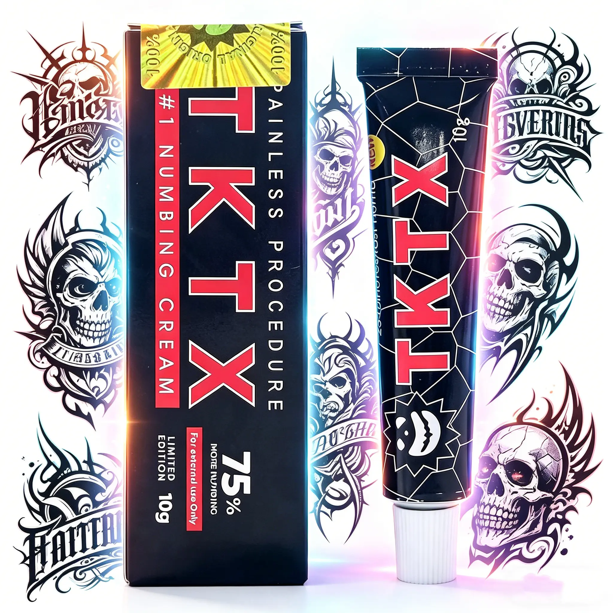 TKTK Tattoo External Relief Cream, Skin Soothing Ointment for Tattoo, Waxing, Microneedling, Professional Tattoo Supplies, Portable 10g Body Art Care Cream