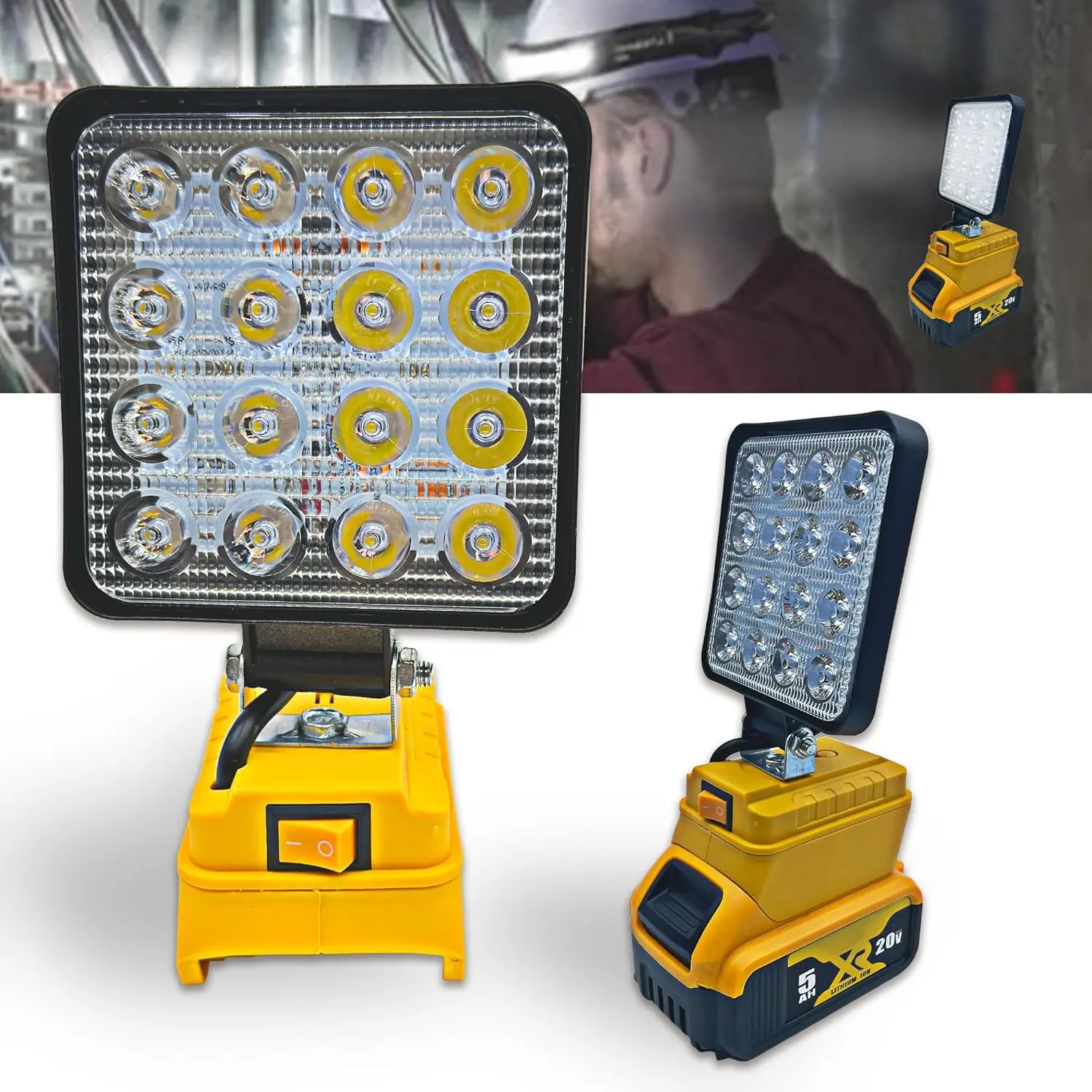 Portable LED Work Light for Milwaukee m18 18v Battery, 48W 4800LM Cordless Flood Lights with Low Voltage Protection and USB Charger Port & 140°Pivoting Head 4.6 out of 5 stars 10