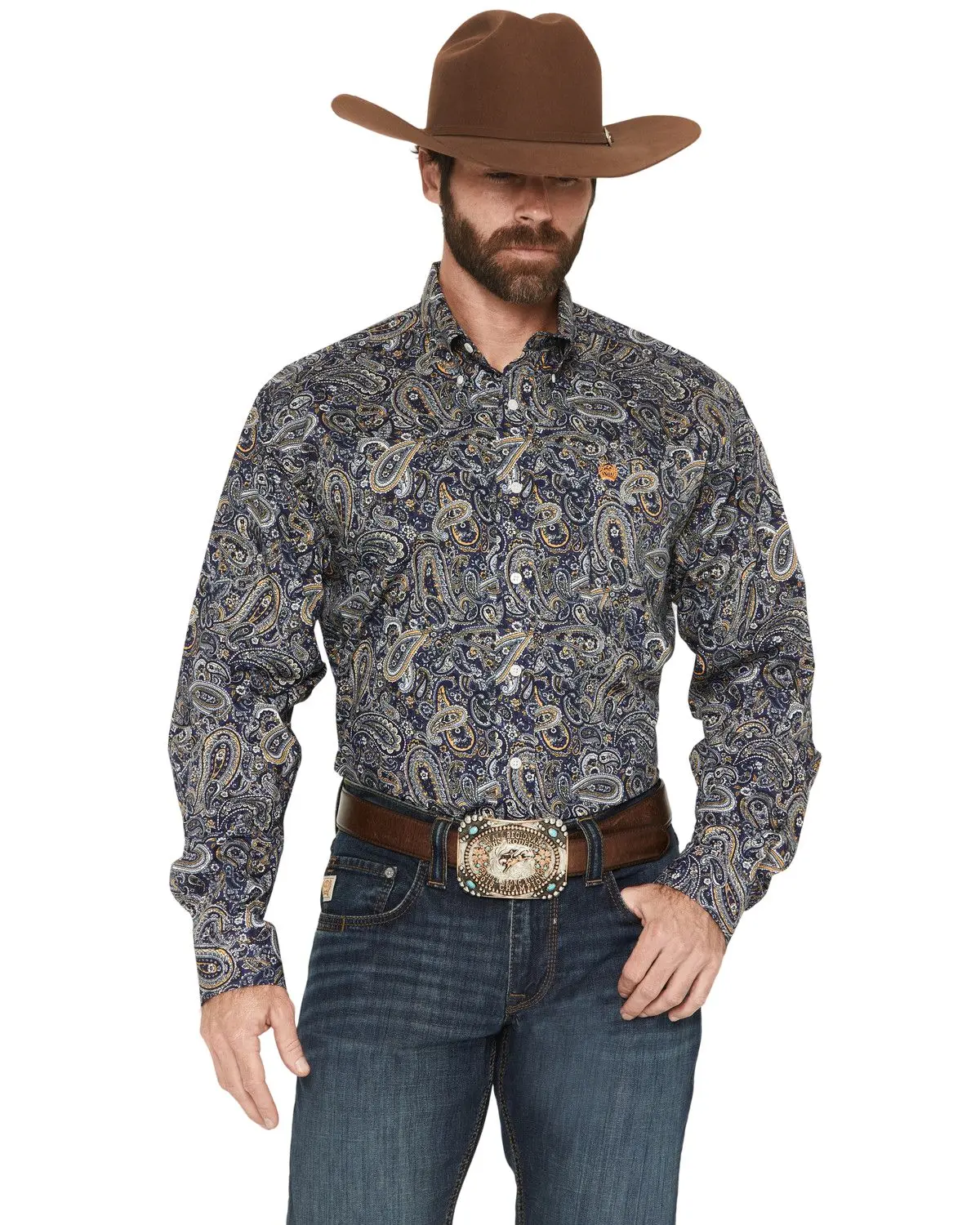 Cinch Men's Men'S Paisley Print Long Sleeve Button-Down Western Shirt - Mtw1106072