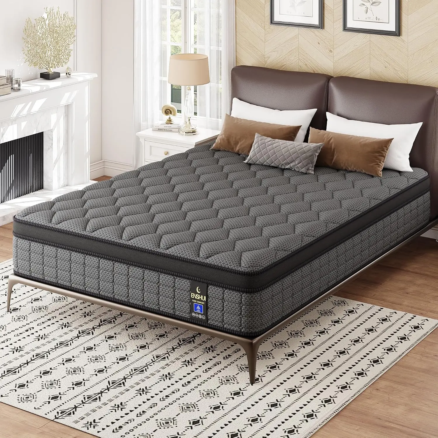 12 Inch Twin, Full, Queen, King Mattress Memory Foam And Spring, Hybrid MattressMedium Firmness,  For Home Rooms Hotels, Boxed Halloween ChristmasGift Furniture Ergonomic queen size mattress Interior Modern, Memory Foam Mattresses, Durable Memory Foam