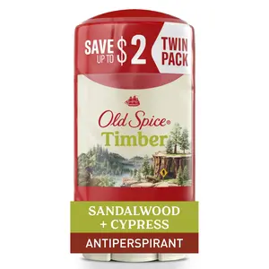 Old Spice Men'S Deodorant, Antiperspirant Deodorant Stick, Timber with Sandalwood, 2.6 Oz (2 Pack) Procter & Gamble