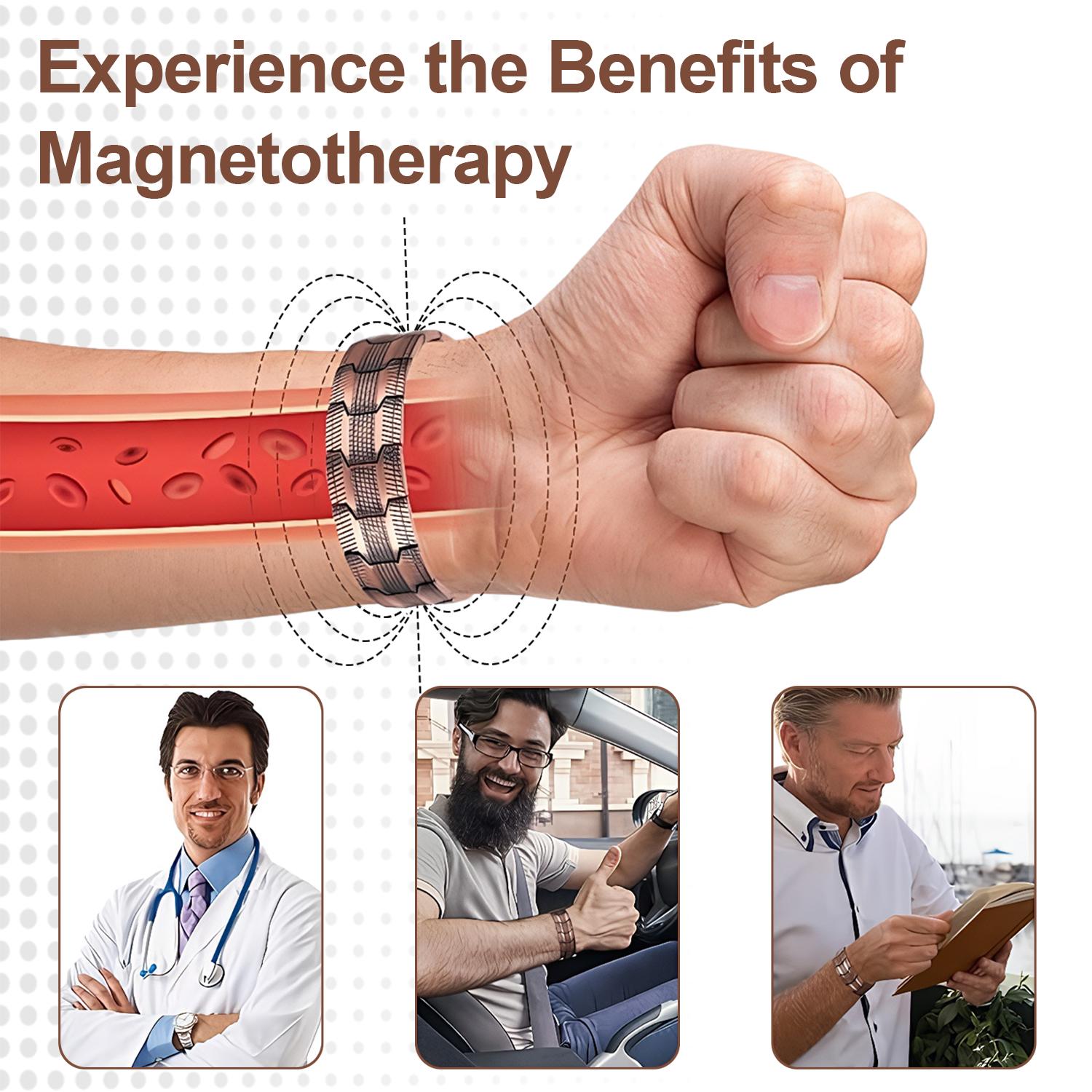 3x Men's Copper Bracelet Triple Super Magnet, Magnetic Bracelet with Adjustable Size Tool, Relieves Joint Pain and Improves Energy Circulation  Strong Magnetic Bracelet Men's Valentine's Day Father's Day Jewelry Gift