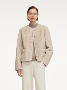 Eco-friendly Faux Fur Textured Women Coat