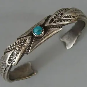 Handmade Bohemian Vintage Alloy Cuff Bracelet with Carved Tribal Patterns & Natural Turquoise Inlay, Adjustable Ethnic Bangle Jewelry for Women, Unique Hippie Chic Accessory Gift