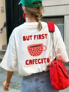 "But First Cafecito" Graphic T-Shirt - Coffee Lover Casual Tee
