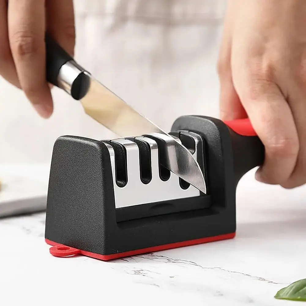 3-Stage Knife Sharpener for Kitchen Knife Accessories, Repairs, Restores and Polishes Blades
