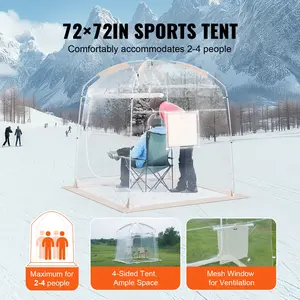 VEVOR Sports Tent, 2-4 People, Instant Tent Shelter Weatherproof Pod, Outdoor Bubble Clear View Tent, Climate Canopy Shelter for Soccer, Football, Softball Other Sporting Events, Parades, Fishing