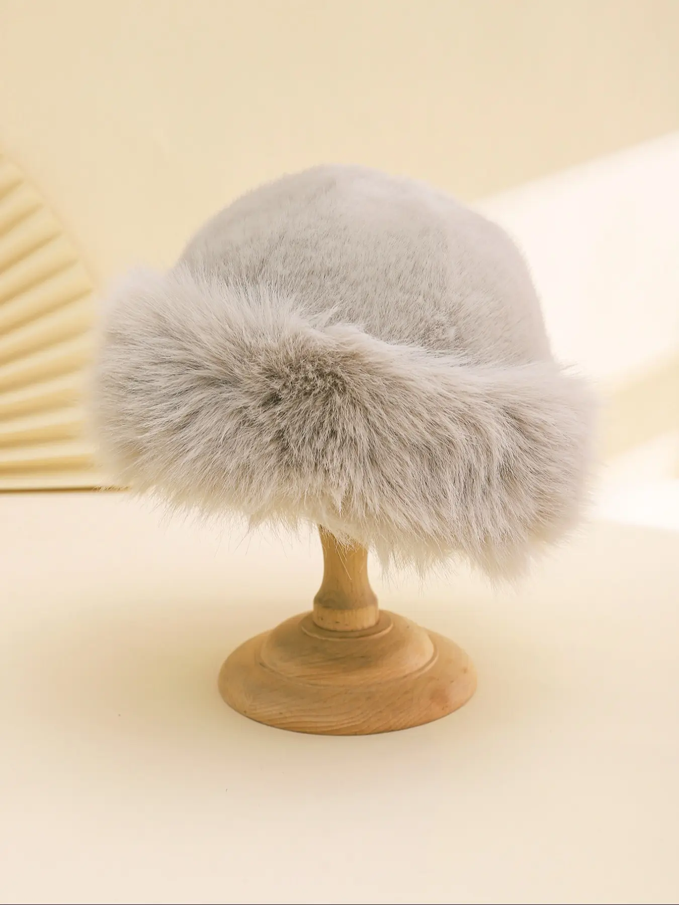 Fashion Plain Plush Casual Long Hair Mongolian Hat, Autumn Winter Outdoor Versatile Warm Fisherman Cap, Cold Weather Cozy Beanie, Fleece Lined, Premium Quality Cap, High Quality Hat