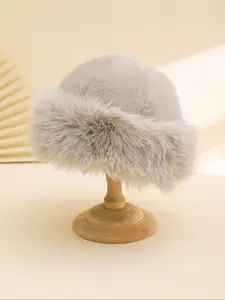 Fashion Plain Plush Long Hair Mongolian Hat, Autumn Winter Outdoor Versatile Warm Fisherman Cap, Cold Weather Beanie, Fleece Lined, Premium Quality Cap