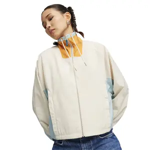 PUMA Womens Infuse Relaxed Woven Jacket Athletic Outerwear Casual - White