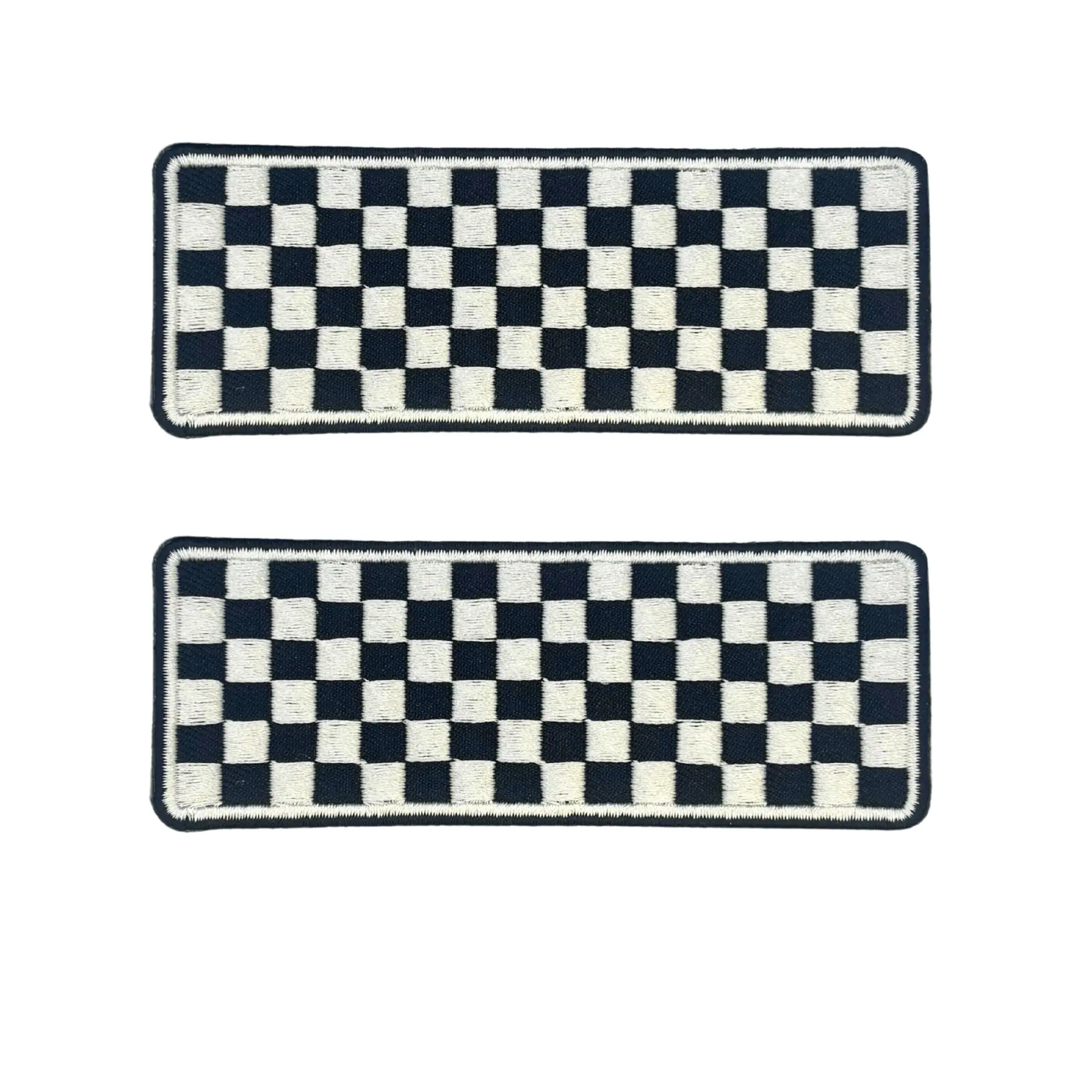 2PC Checkered Flag 4x1.5 Inch Iron on Sew on Patch for Uniforms and Clothing