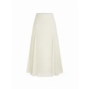 Cider Chiffon Mid Rise Draped A-line Maxi Skirt