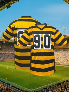 Men's Pittsburgh Football Jersey Short Sleeve Loose Breathable V-neck Embroidery Rugby Jersey, Sports Shirt for Team Training, Sports Top