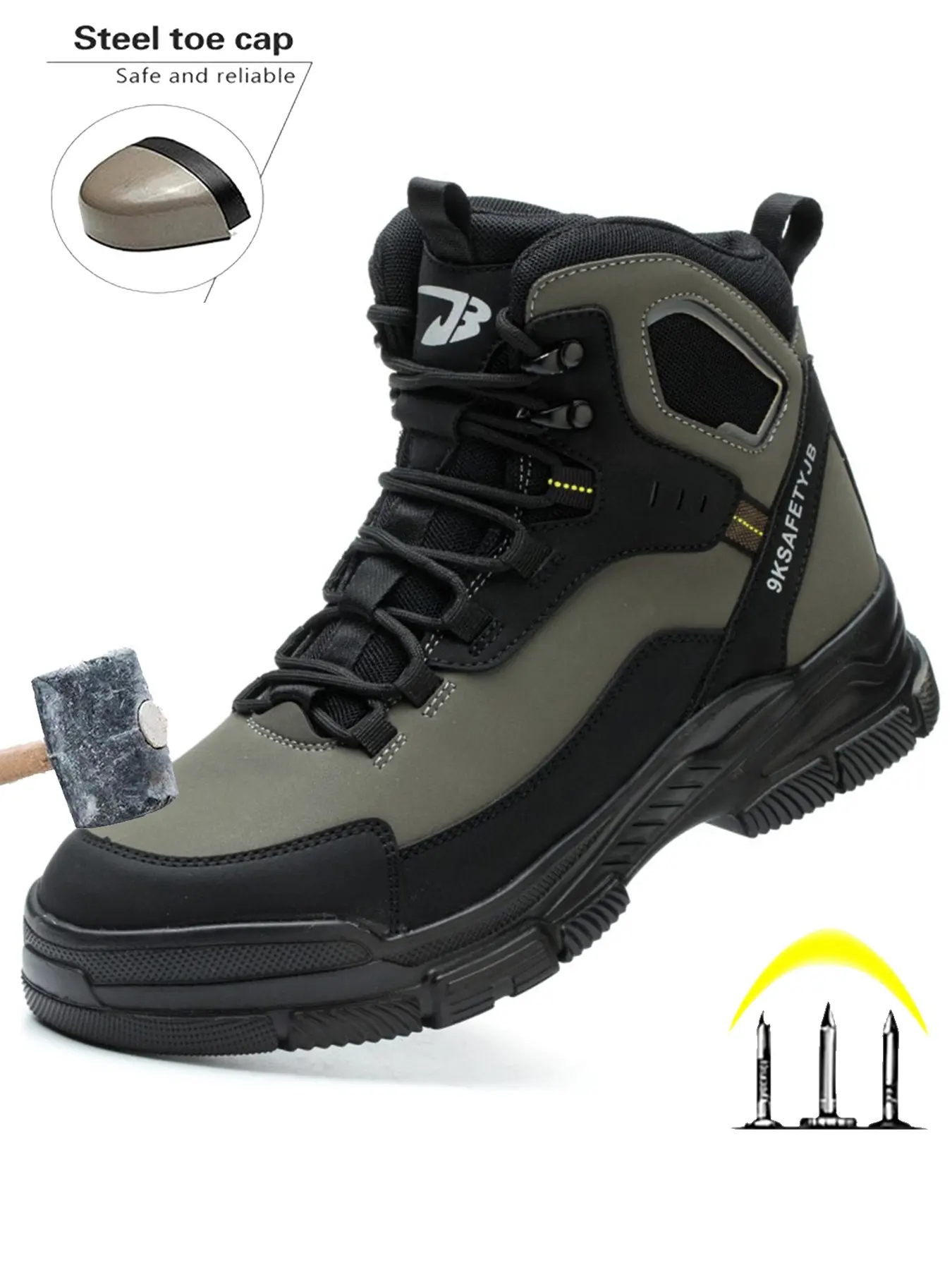 Steel Toe Work Shoes for Men Lightweight Safety Shoes Puncture Resistant Anti-smash Slip Resistant Water resistant Comfortable Fashion indestructible sneakers Construction Industrial Work Shoe for Warehouse Waterproof Work Shoes Nonslip Work Shoes