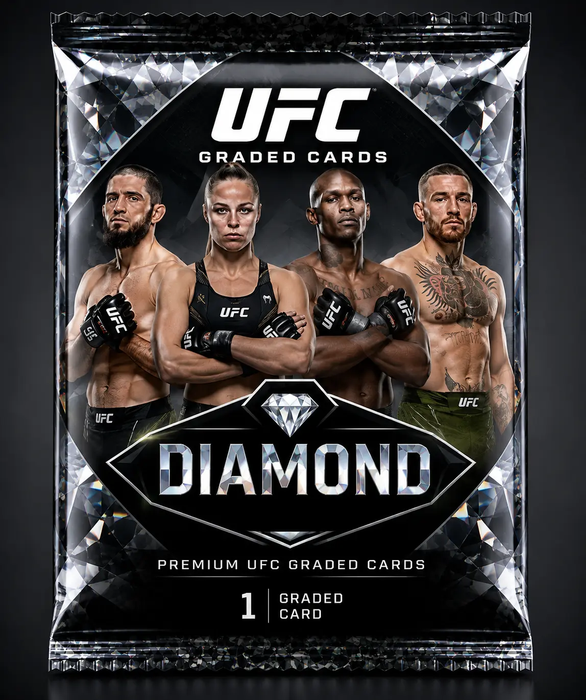 TOPPS UFC Chrome Graded Pack - New Sealed Sports Trading Card Pack with 1 graded and extras, Drake Bong, Conor McGregor Fight Octagon Extras, Chrome Finish *Image for Advertisement Purposes Only*