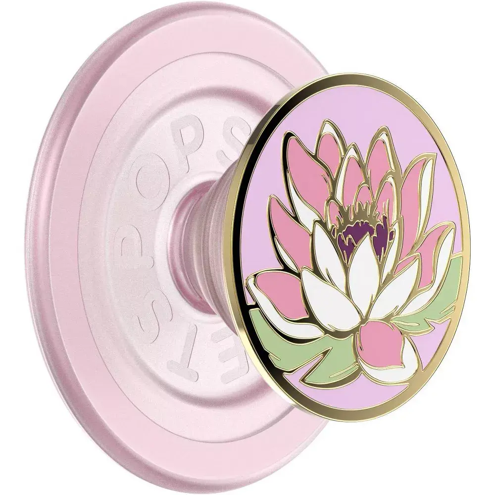 PopSockets Magnetic Enamel Phone Grip with MagSafe Magnetic Adapter Ring Included – Water Lily