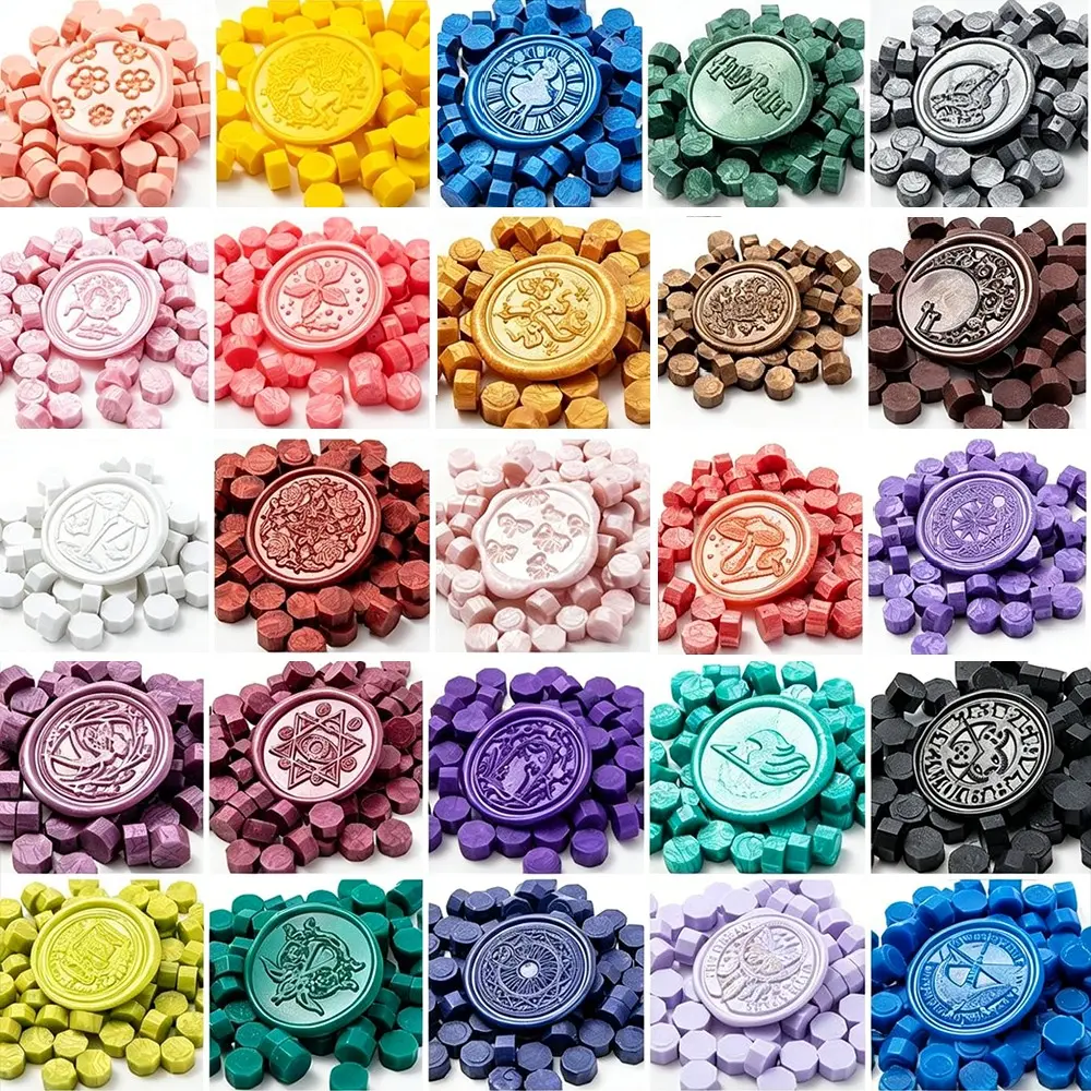 100 Pieces Wax Sticker Set, Pure Color Fire Seal Wax Beads, Ideal for Crafting & Stationery, No Model Number, Single Unit Count