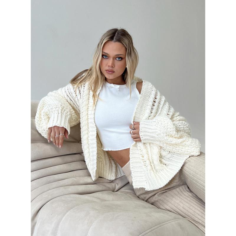 Abner Cable Cardigan Cream