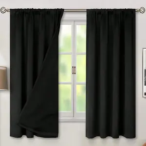 1pc 100% Light Blocking, Blackout Window Cover, Thermal Insulation & UV Protection, Ideal for Living Room & Bedroom, Darken Room During Power Outage, Window Curtain