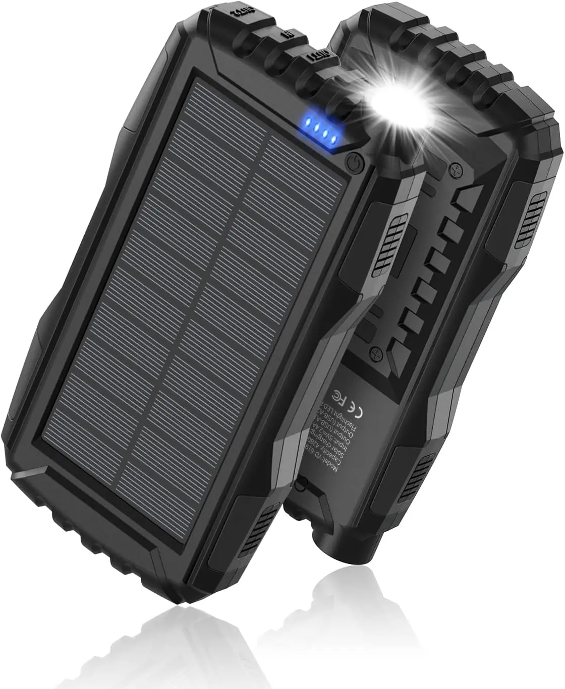 36800mAh Solar Charger Power Bank - Wireless Portable Battery Pack with Fast Charging USB-C Port, Flashlight, Multiple Device Charging for Camping, Travel; Phone & Electronics Accessories for Devices (Up to 100 Hours Use)