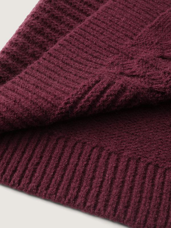 BLOOMCHIC Textured Super Stretchy Pockets Knit Cardigan - Long Sleeve Kimono Collar Winter Cardigan for Women, Loose Fit Knitwear with Drop Shoulder Sleeves and Cable Knit Texture Knitting Womenswear