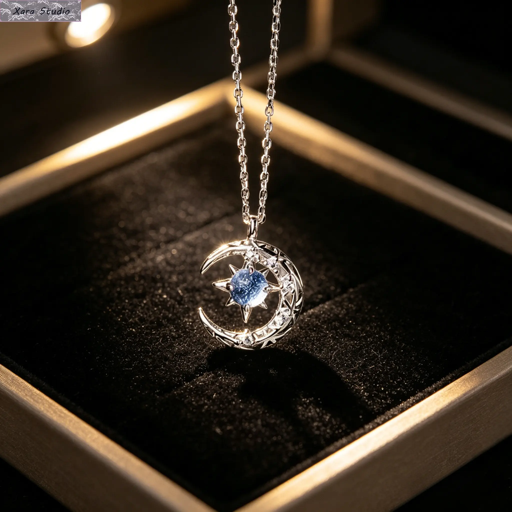 Women's Celestial Star & Moon Rhinestone Necklace, Moonlight Stone Choker Collar Chain, Fairycore Boho Statement Jewelry for Women, Sparkly Wedding Guest Party Prom Gift, Y2K Layered Fashion Accessory for Date Night & Special Occasions
