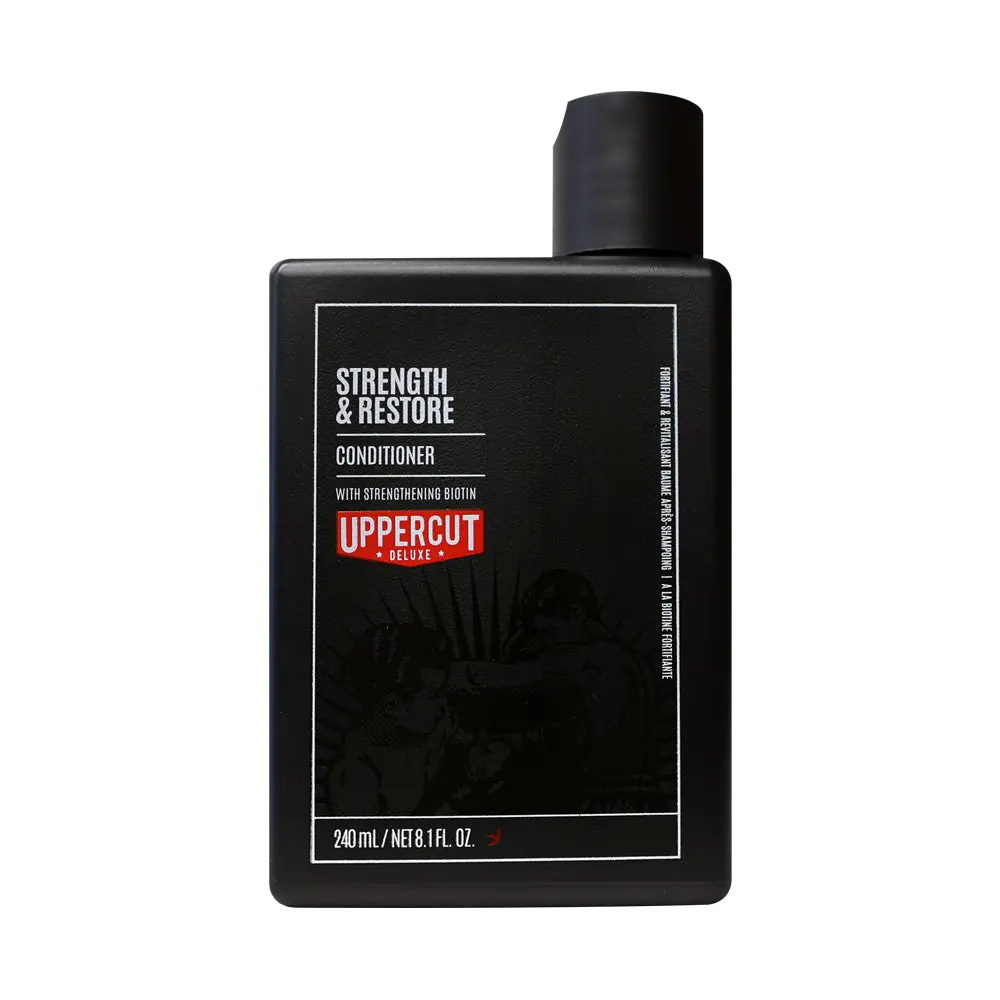 Uppercut Deluxe Strength & Restore Conditioner for Men, Moisturizing Treatment with Biotin & Caffeine for Thinning Hair, Mandarin & Spice Fragrance, 240ml, Daily, Detox, Scalp, Hair Care, Moisturize, Hair Growth