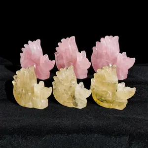 1pc Natural Crystal Amethyst Nine-Tailed Fox Statue with Dropper - Reiki Feng Shui Decor for Home, Office & Meditation Room