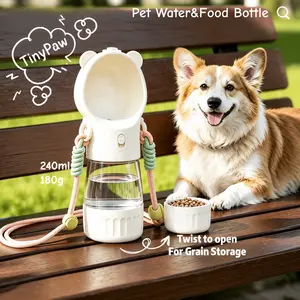 2-in-1 Pet Water & Food Bottle, Pet Water Bottle, Portable Pet Water Bottle, Dog Walking Bottle Essential, Crossbody Portable Design, Outdoor Pet Supplies, Summer Outdoor Hiking Supplies #SummerVibes #Petlovers