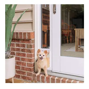 PetSafe Patio Sliding Glass Pet Door Small - No Cutting Installation for Cats & Dogs - White - Fits 1 LB to 15 LB - Model PPA11-14766