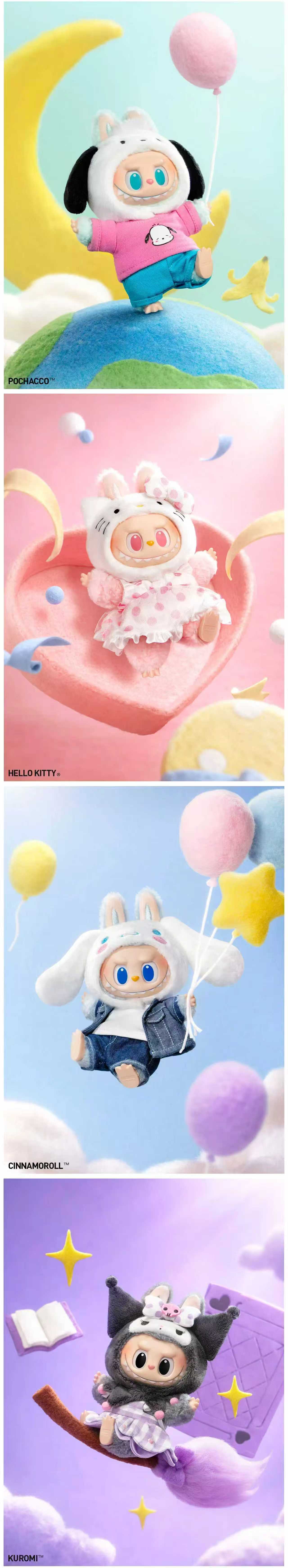 LABUBU THE MONSTERS x Hello Kitty and Friends Series Vinyl Plush Pendant Blind Box