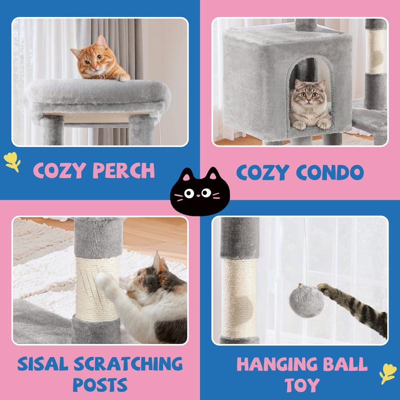 Sha Cerlin 29in Cat Tree Tower - Multi-Level Kitten Condo with Plush Perch, Sisal Scratching Post & Activity House in Beige/Dark Grey/Grey/Pink#ChristmasGifts#TikTokShopBlackFriday Sha Cerlin 29in Cat Tree Tower - Multi-Level Kitten Condo with Plush Perch, Sisal Scratching Post & Activity House in Beige/Dark Grey/Grey/Pink#ChristmasGifts#TikTokShopBlackFriday