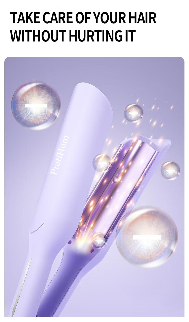 V-Shaped Clip - 30-second fast heat-up, ergonomic lightweight curling iron Multifunctional Styler hair straightener