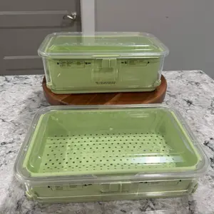 Juego de 2 recipientes guarda vegetales de 4 y 6qt. Princess house