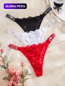 Women's Sexy Lace Underwear Set, Comfortable Sheer Fitted Low Waist Panties for All Seasons, Soft Smooth Fabric, Sheer Lace Panty