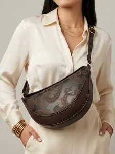 Women's Crossbody Bag, Vintage Embossed Koala Design, Large Capacity Casual Shoulder Bag, PU Leather, All Seasons