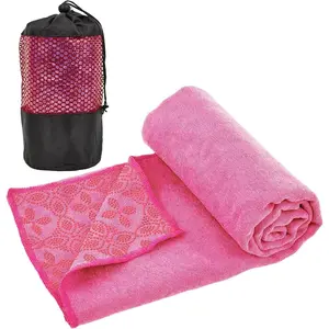 Towels, Non Slip Hot Mat Towel with Grip Dots,Super-Absorbent Soft Microfiber Blanket For Pilates, Fitness and Workout 72inch x 24inch